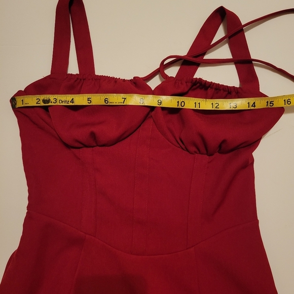 Milkmaid‎ Corset Midi Dress Wine Color Sz M Goth Grunge Dark Romantic - Picture 7 of 9